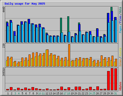 Daily usage for May 2025