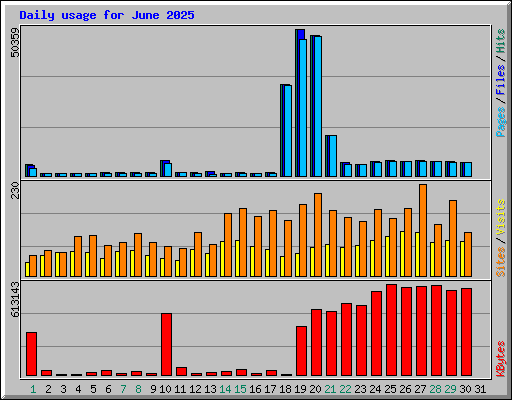 Daily usage for June 2025