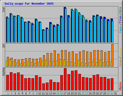 Daily usage for November 2025