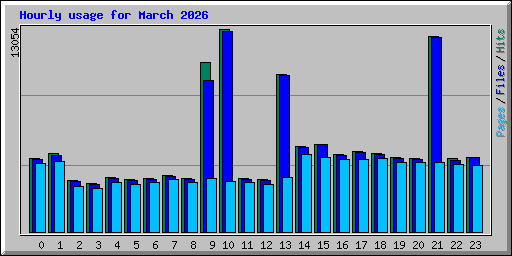 Hourly usage for March 2026